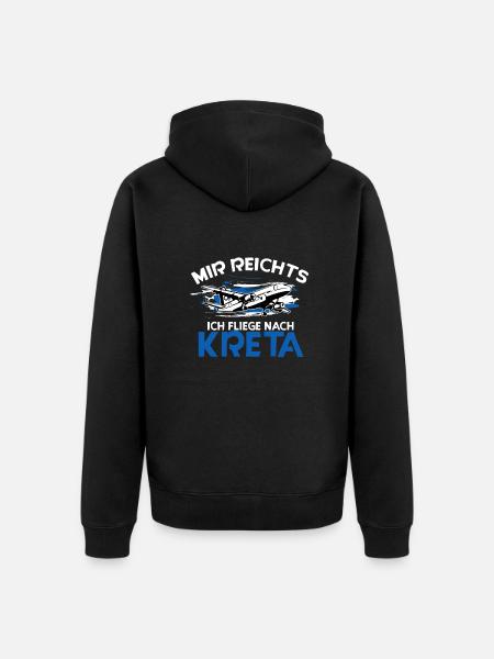 Kreta - Unisex Premium Bio Zip Hoodie - Schwarz