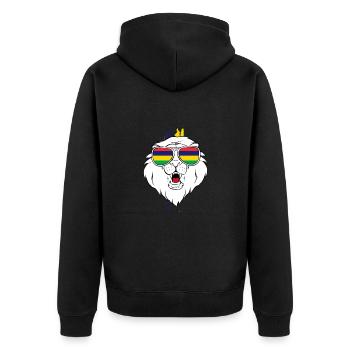 Mauritius - Unisex Premium Organic Zip Hoodie - black - Back - Nico (187cm)