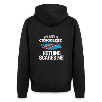 Congo Épouse - Veste à capuche bio Premium Unisexe - noir - Dos - Nico (187cm)