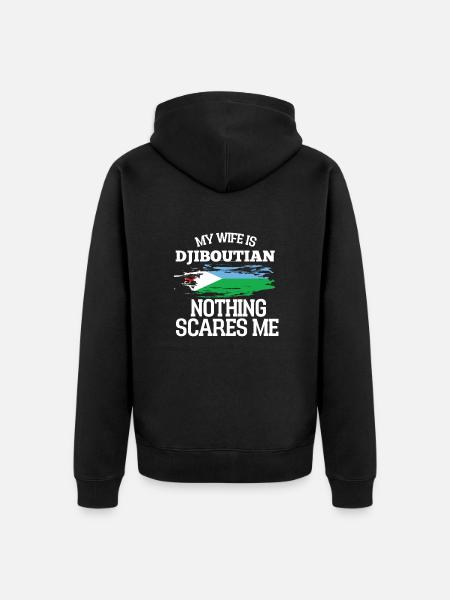 Dschibuti Ehefrau - Unisex Premium Bio Zip Hoodie - Schwarz