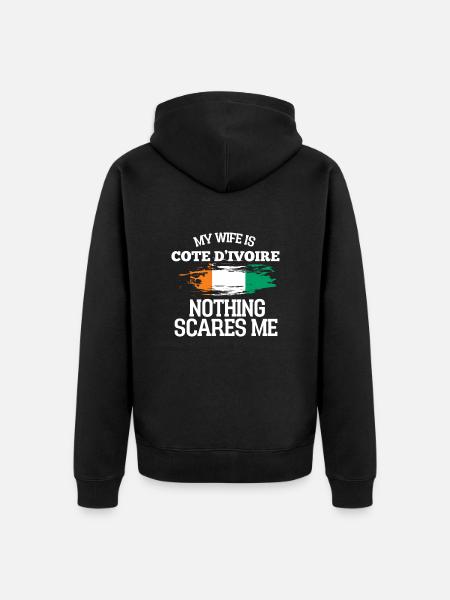 Ivory Coast Wife - Unisex Premium Organic Zip Hoodie - black
