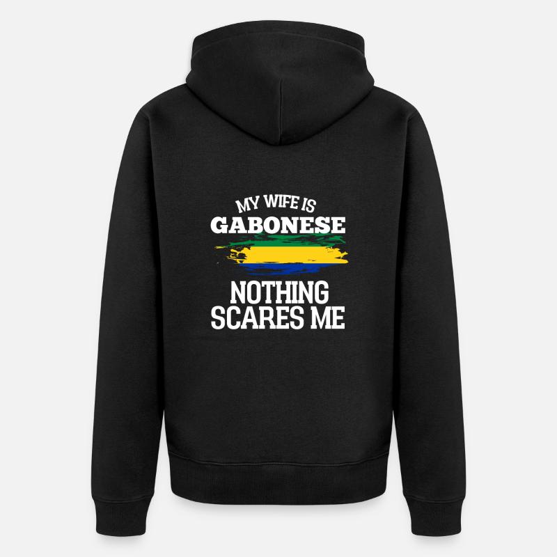 Gabon Ehefrau - Unisex Premium Bio Zip Hoodie - Schwarz