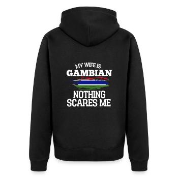 Gambie Épouse - Veste à capuche bio Premium Unisexe - noir - Dos - Nico (187cm)