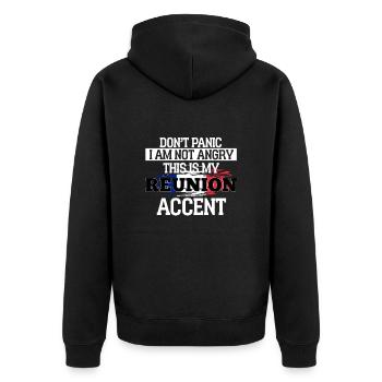 Réunion - Veste à capuche bio Premium Unisexe - noir - Dos - Nico (187cm)