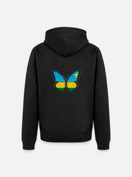 Rwanda - Unisex Premium Organic Zip Hoodie - black