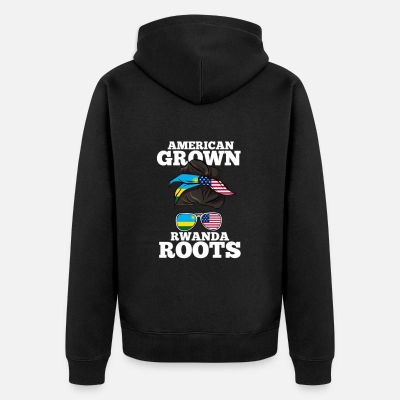 Rwanda - Unisex Premium Bio Zip Hoodie - Schwarz