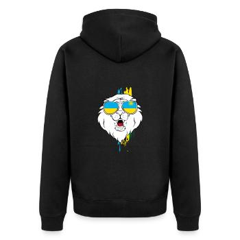 Rwanda - Unisex Premium Bio Zip Hoodie - Schwarz - Hinten - Nico (187cm)