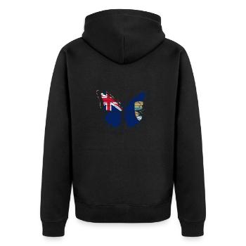 Saint Helena - Unisex Premium Organic Zip Hoodie - black - Back - Nico (187cm)