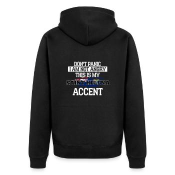 Saint Helena - Unisex Premium Organic Zip Hoodie - black - Back - Nico (187cm)