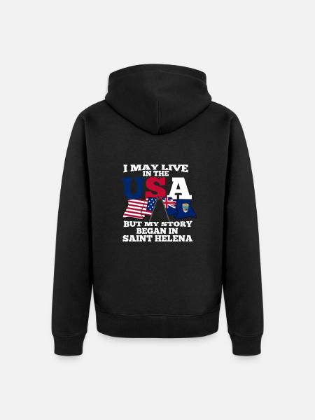 Saint Helena - Unisex Premium Organic Zip Hoodie - black