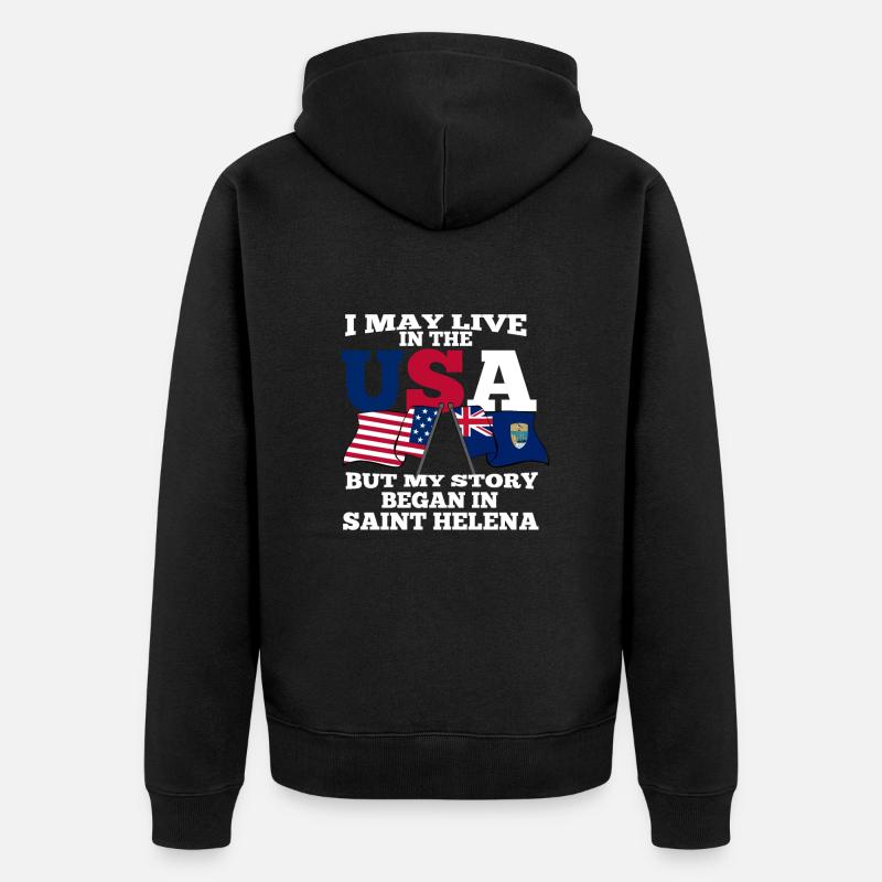 Saint Helena - Unisex Premium Bio Zip Hoodie - Schwarz