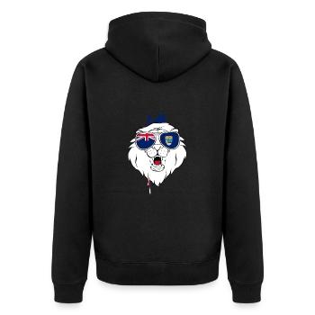Saint Helena - Unisex Premium Organic Zip Hoodie - black - Back - Nico (187cm)