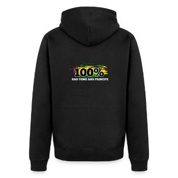 Sao Tome - Unisex Premium Bio Zip Hoodie - Schwarz - Hinten - Nico (187cm)