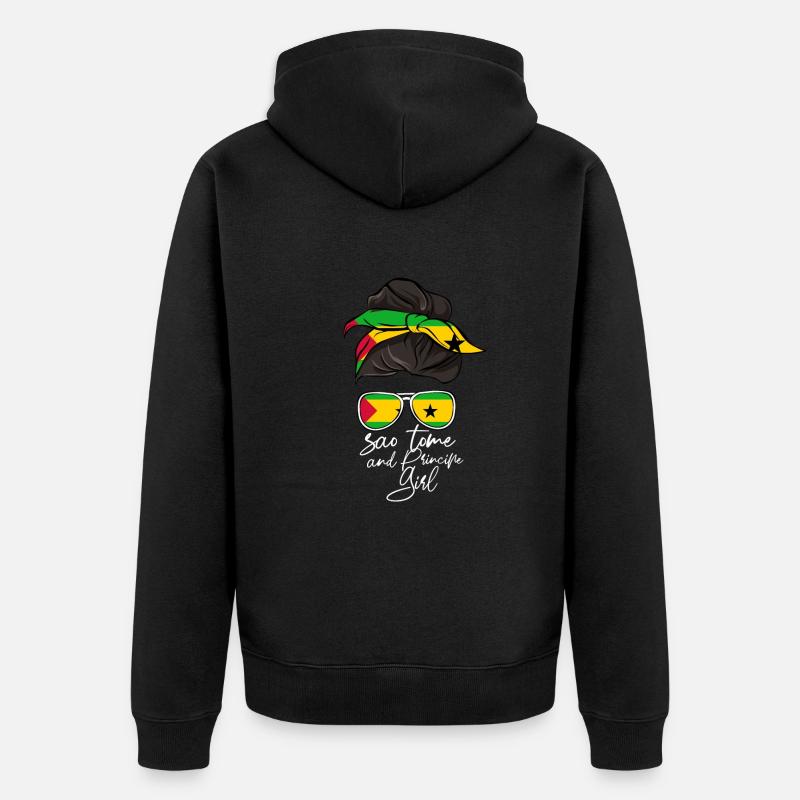 Sao Tome - Unisex Premium Bio Zip Hoodie - Schwarz