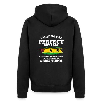 Sao Tome - Unisex Premium Bio Zip Hoodie - Schwarz - Hinten - Nico (187cm)