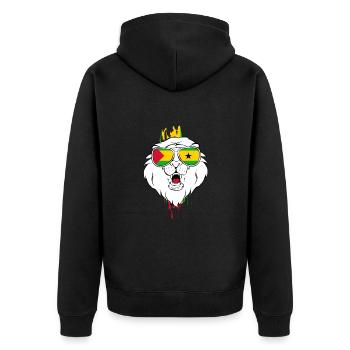 Sao Tome - Unisex Premium Bio Zip Hoodie - Schwarz - Hinten - Nico (187cm)