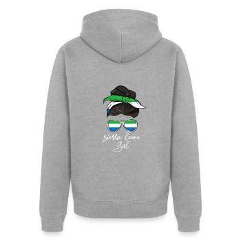 Sierra Leone - Unisex Premium Bio Zip Hoodie - Grau meliert - Hinten - Nico (187cm)