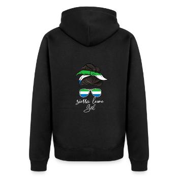 Sierra Leone - Unisex Premium Bio Zip Hoodie - Schwarz - Hinten - Nico (187cm)