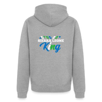 Sierra Leone - Unisex Premium Bio Zip Hoodie - Grau meliert - Hinten - Nico (187cm)