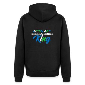 Sierra Leone - Unisex Premium Bio Zip Hoodie - Schwarz - Hinten - Nico (187cm)