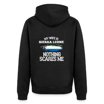 Sierra Leone - Unisex Premium Bio Zip Hoodie - Schwarz - Hinten - Nico (187cm)