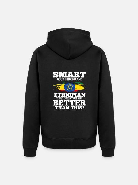 Ethiopia - Unisex Premium Organic Zip Hoodie - black