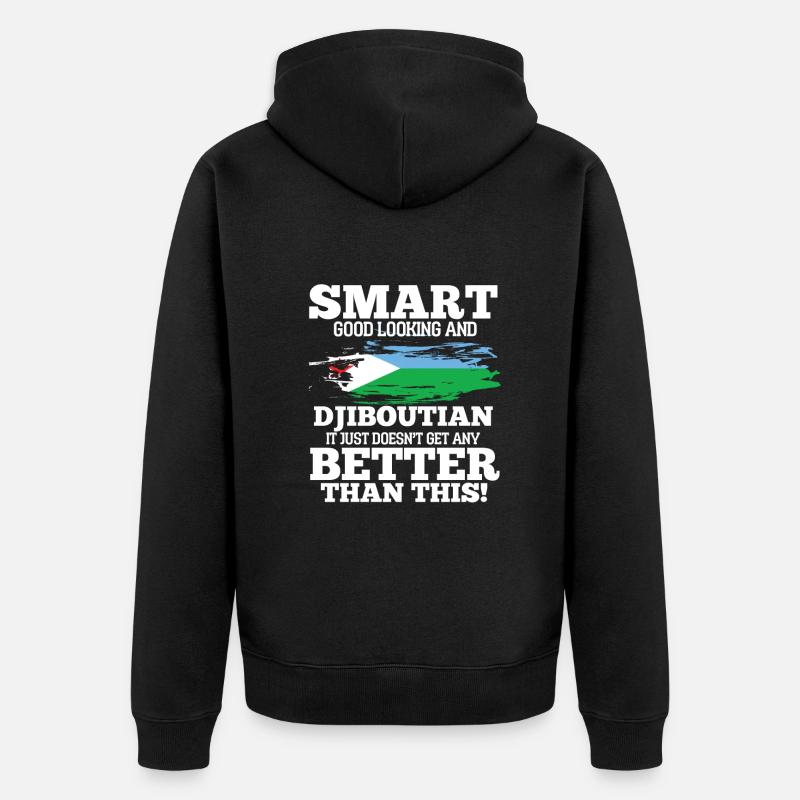 Dschibuti - Unisex Premium Bio Zip Hoodie - Schwarz