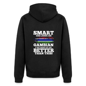 Ghana - Veste à capuche bio Premium Unisexe - noir - Dos - Nico (187cm)