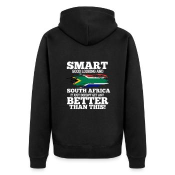 Afrique du Sud - Veste à capuche bio Premium Unisexe - noir - Dos - Nico (187cm)