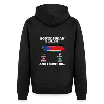 Soudan du Sud - Veste à capuche bio Premium Unisexe - noir - Dos - Nico (187cm)