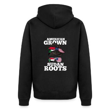 Sudan - Unisex Premium Bio Zip Hoodie - Schwarz - Hinten - Nico (187cm)