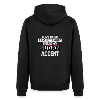 Sudan - Unisex Premium Bio Zip Hoodie - Schwarz - Hinten - Nico (187cm)