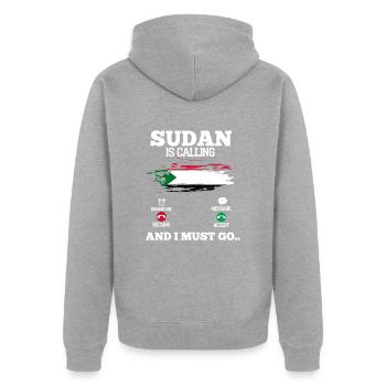 Soudan - Veste à capuche bio Premium Unisexe - gris chiné - Dos - Nico (187cm)