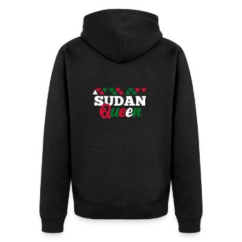 Sudan - Unisex Premium Bio Zip Hoodie - Schwarz - Hinten - Nico (187cm)