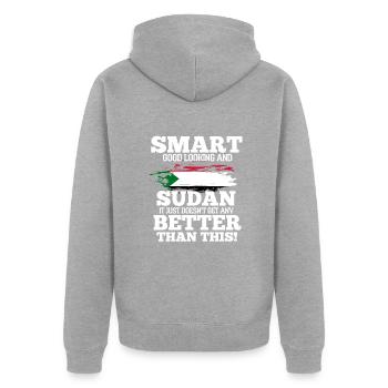 Soudan - Veste à capuche bio Premium Unisexe - gris chiné - Dos - Nico (187cm)