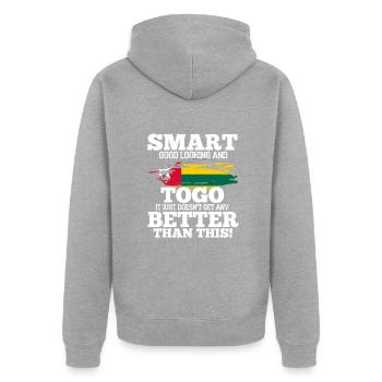 Togo - Veste à capuche bio Premium Unisexe - gris chiné - Dos - Nico (187cm)