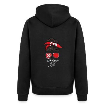 Tunisie - Veste à capuche bio Premium Unisexe - noir - Dos - Nico (187cm)