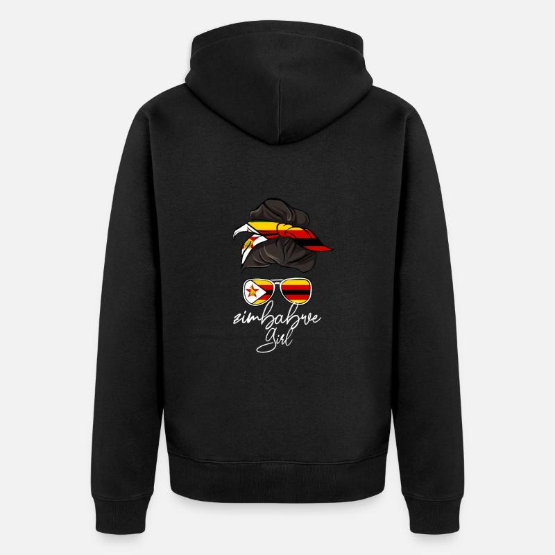 Simbabwe - Unisex Premium Bio Zip Hoodie - Schwarz