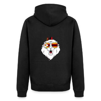Zimbabwe - Unisex Premium Organic Zip Hoodie - black - Back - Nico (187cm)