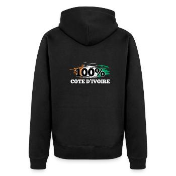 Côte d’Ivoire - Veste à capuche bio Premium Unisexe - noir - Dos - Nico (187cm)