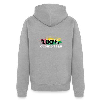 Guinée-Bissau - Veste à capuche bio Premium Unisexe - gris chiné - Dos - Nico (187cm)