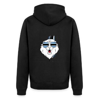 Botswana - Unisex Premium Bio Zip Hoodie - Schwarz - Hinten - Nico (187cm)