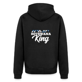 Botswana - Unisex Premium Bio Zip Hoodie - Schwarz - Hinten - Nico (187cm)