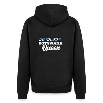 Botswana - Unisex Premium Bio Zip Hoodie - Schwarz - Hinten - Nico (187cm)