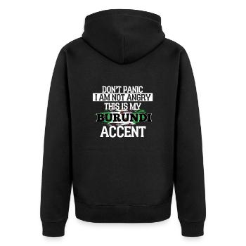 Burundi - Unisex Premium Bio Zip Hoodie - Schwarz - Hinten - Nico (187cm)
