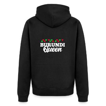 Burundi - Unisex Premium Bio Zip Hoodie - Schwarz - Hinten - Nico (187cm)