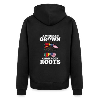 Cameroon - Unisex Premium Organic Zip Hoodie - black - Back - Nico (187cm)