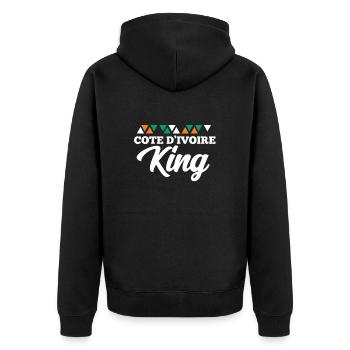 Côte d’Ivoire - Veste à capuche bio Premium Unisexe - noir - Dos - Nico (187cm)