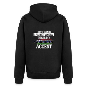 Guinea Bissau - Unisex Premium Bio Zip Hoodie - Schwarz - Hinten - Nico (187cm)