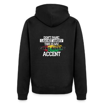 Kenya - Unisex Premium Organic Zip Hoodie - black - Back - Nico (187cm)